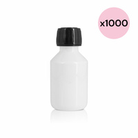 Weiße PET-Flasche mit Korken 100 ml  (1000 Stück)