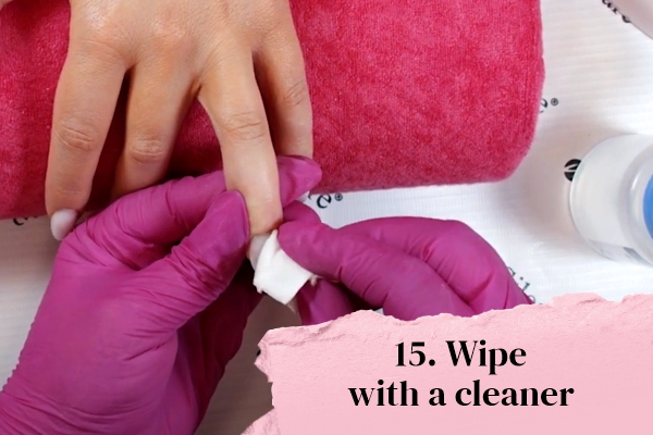 Wipe with a cleaner