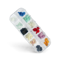 Scatola di fiori secchi per Nail Art, 12 colori - versione grande