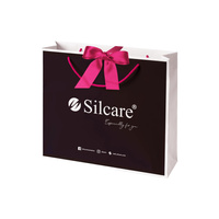 Black gift bag with pink ribbon