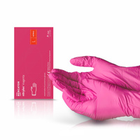 Nitrile magenta gloves L 100 pcs.