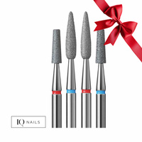 Set Valentine's Day IQ Nails Drill Bit - Tapered Cone (2 pcs) and Flame (2 pcs)