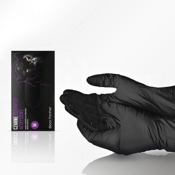 Black Panther Medical Nitrile Gloves M Black 100 pcs