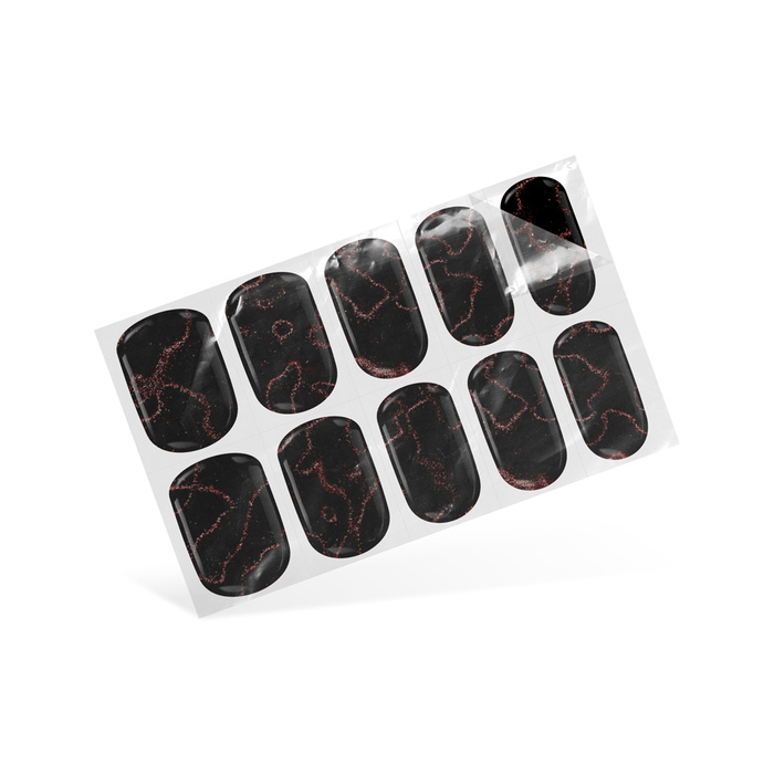 Nail Art. Stickers Gel Nails Simple black marble 24 pcs.