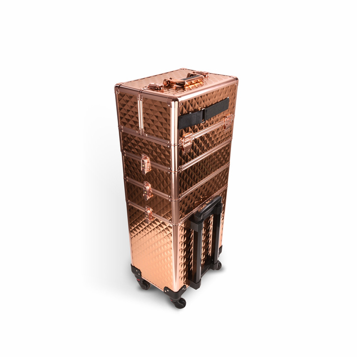 Kuferek kosmetyczny XXXL 4w1 walizka na kółkach obrotowych Diamond 3D