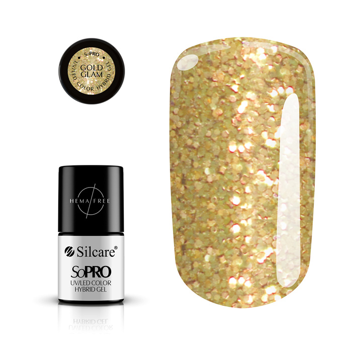 UV/LED Color Hybrid Gel SoPRO Gold Glam 7 g