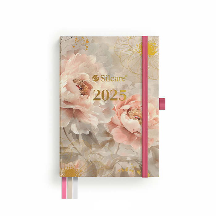 Blumenbuchkalender 2025 mit Gummiband (22,8 cm x 17 cm)