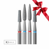 Set Valentine's Day IQ Nails Drill Bit - Tapered Cone (2 pcs) and Flame (2 pcs)