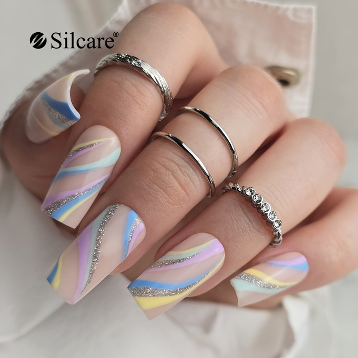 Kolorowe Swirl Nails z efektem FLASH