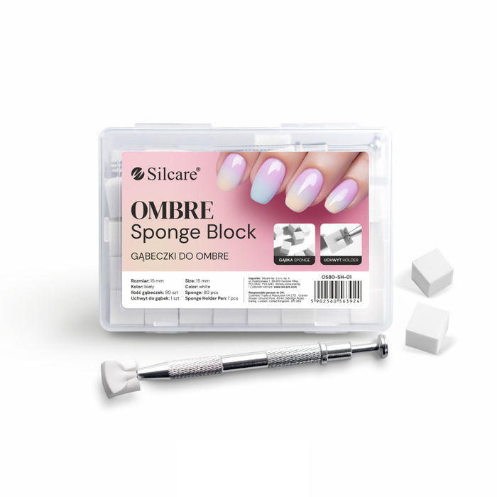 Ombre Sponge Blocks in a box with twizzers - 80 pcs.