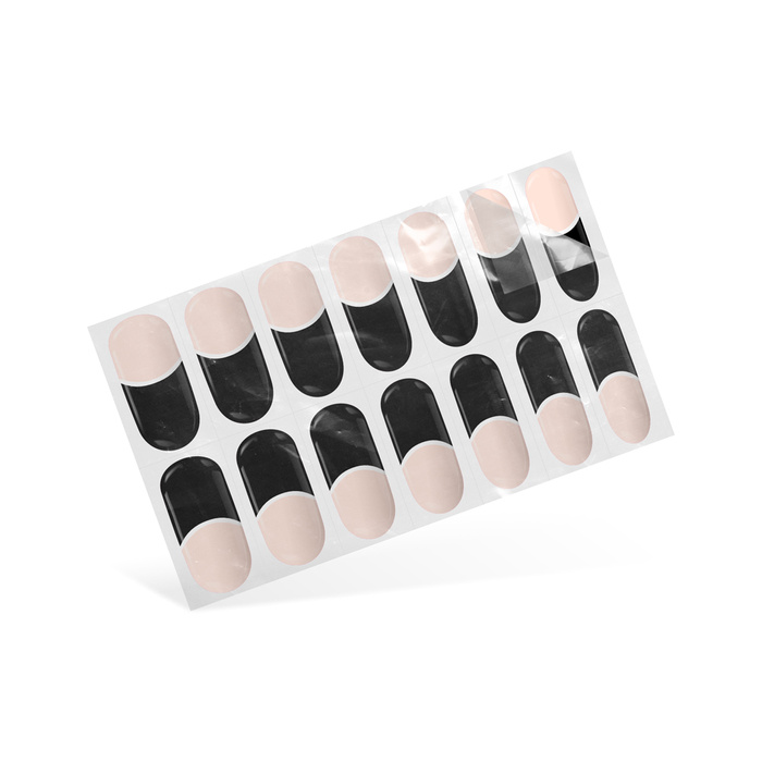 Nail Art. Stickers Gel Nails Simple black french 24 pcs.