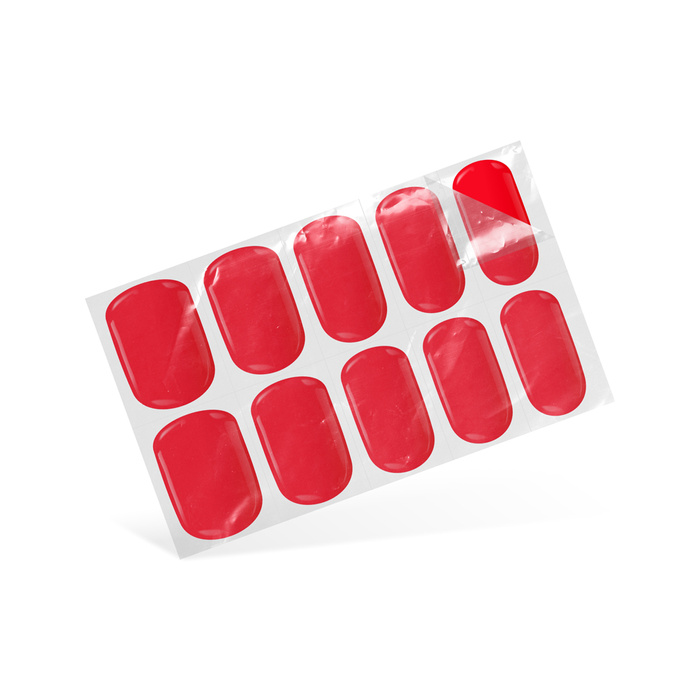 Nail Art. Stickers Gel Nails Simple red 24 pcs.