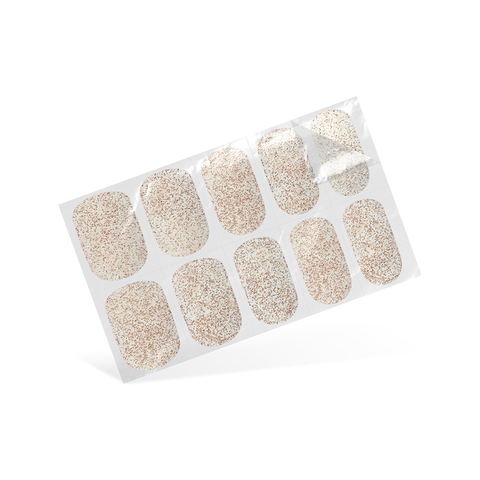 Express-Maniküre Set Flexy Gel Nagelsticker Simple Champagner Glitter