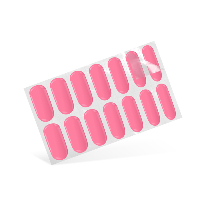 Nail Art. Stickers Gel Nails Simple neon pink 24 pcs.