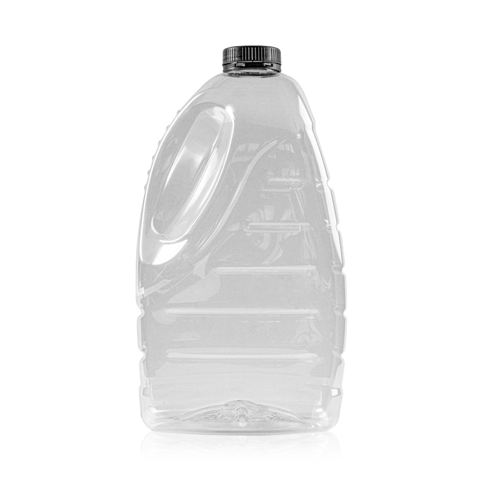 OUTLET PET-Flasche für Flüssigkeiten farblos mit schwarzem Verschluss 5 L FI 50