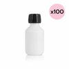 Weiße PET-Flasche mit Korken 100 ml (100 Stück)