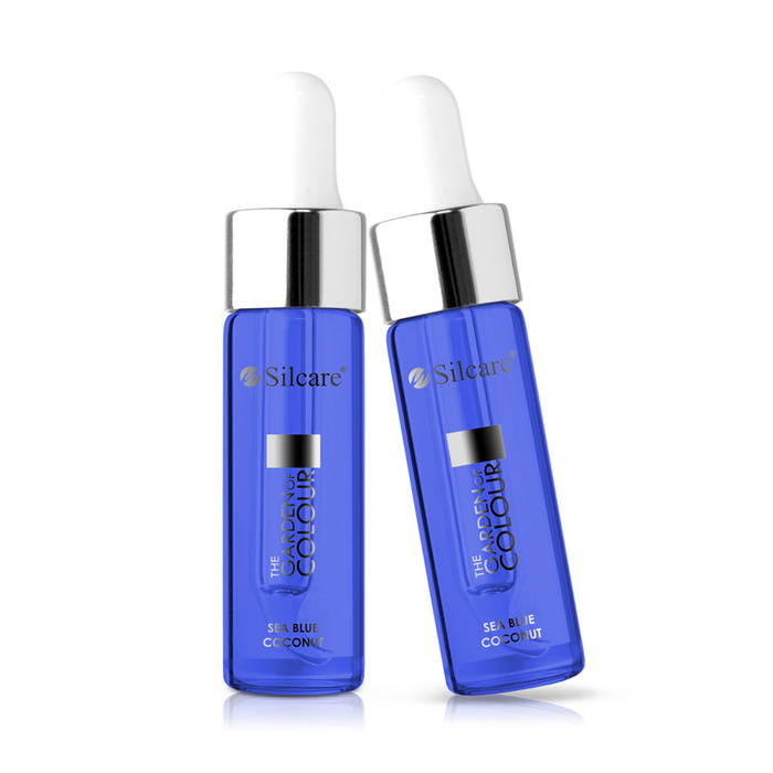 Olio per unghie e cuticole con una pipetta The Garden of Colour Coconut Sea Blue 15 ml