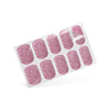 Nail Art. Stickers Gel Nails Simple dark pink glitter 24 pcs.