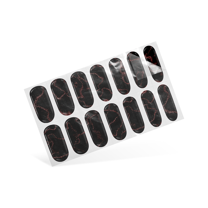 Nail Art. Stickers Gel Nails Simple black marble 24 pcs.