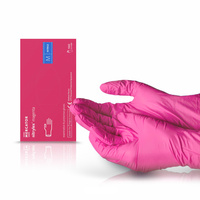 Guanti in nitrile Nitrylex magenta M 100 pz.